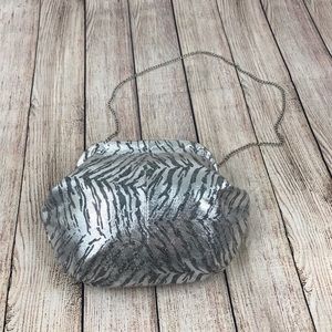 Zebra Print Metallic Handbag